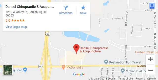 Louisburg KS Chiropractic Map