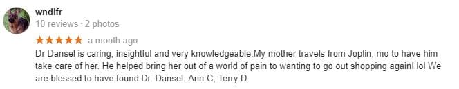 Dansel Chiropractic & Acupuncture Patient Testimonial